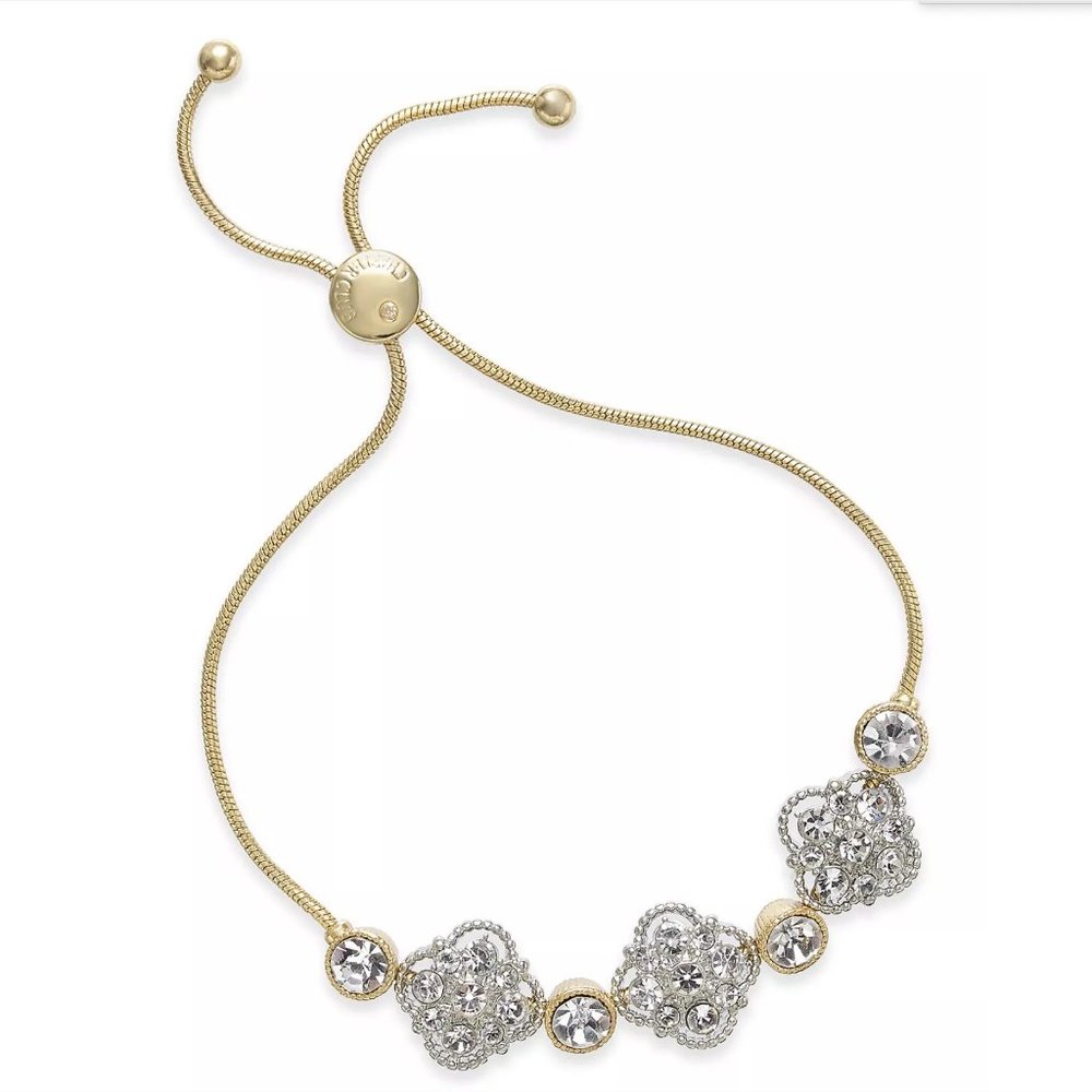 CHARTER CLUB Two-Tone Crystal Palazzo Slider Bracelet